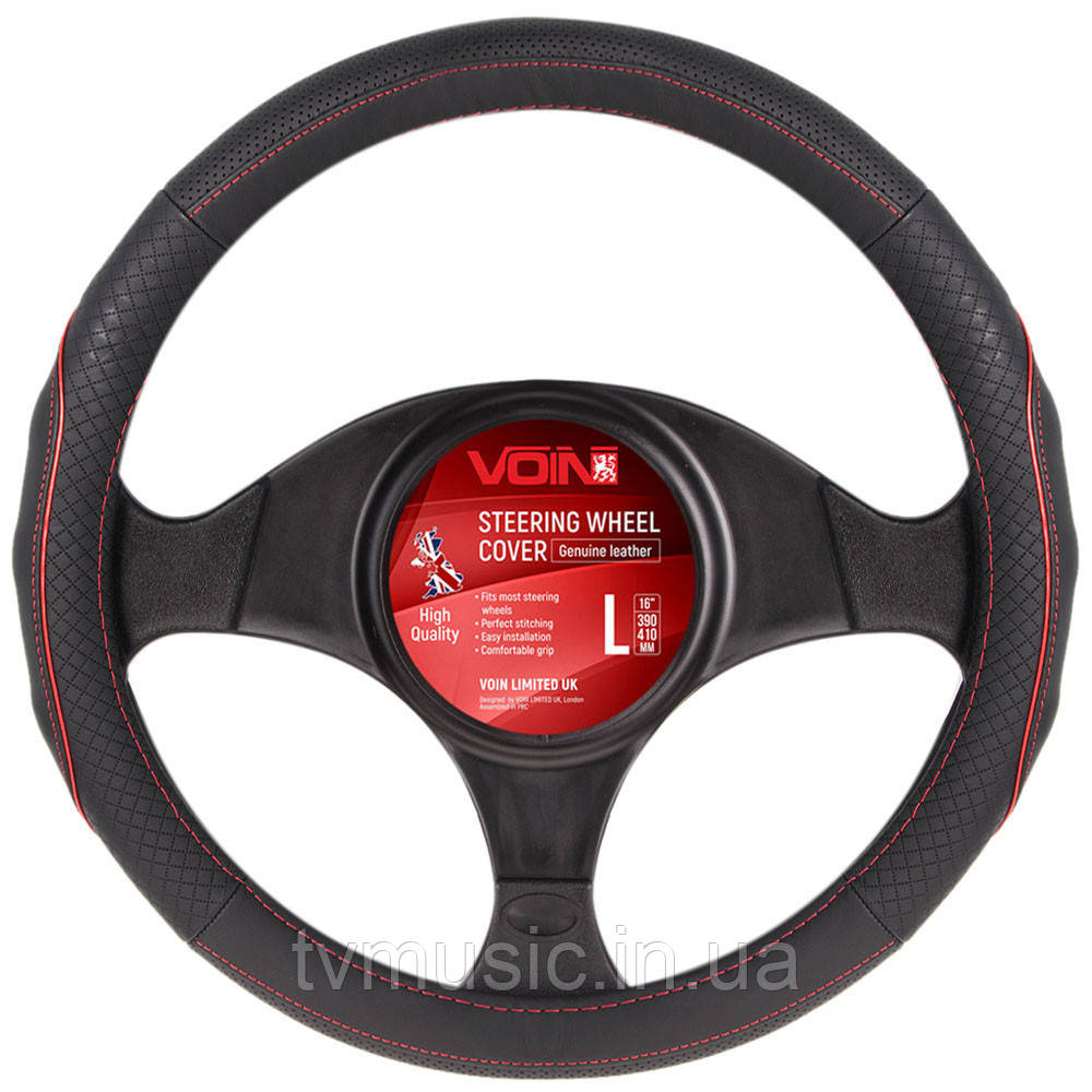 Чохол на кермо VOIN VLOD-L282 BK/RD L