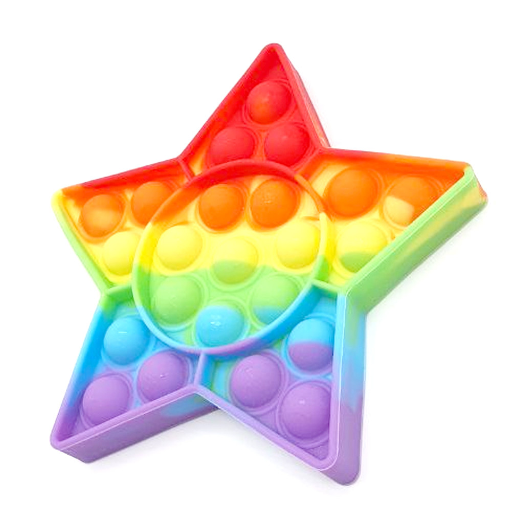 Іграшка антистрес Pop It Поп ит Райдужна зірка кольорова нескінченні бульбашки іграшки фіджетери
