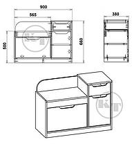 Тумба для взуття ТО-12 660х900х380мм Компаніт, фото 2