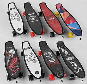Скейт Пенні борд S-00635 Best Board, 8 видів, колеса PU світні, d = 6 см