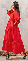 Женское летнее платье из хлопка Наоми с длинным рукавом 42-48 р, фото 2