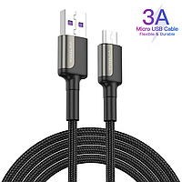 Кабель Micro USB - USB (1m) провод быстрой зарядки для телефона KUULAA (KL-X33-M) Black-Grey