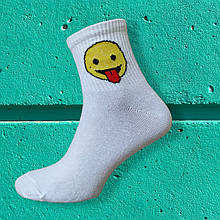 Жіночі шкарпетки з принтом смайли з язиком