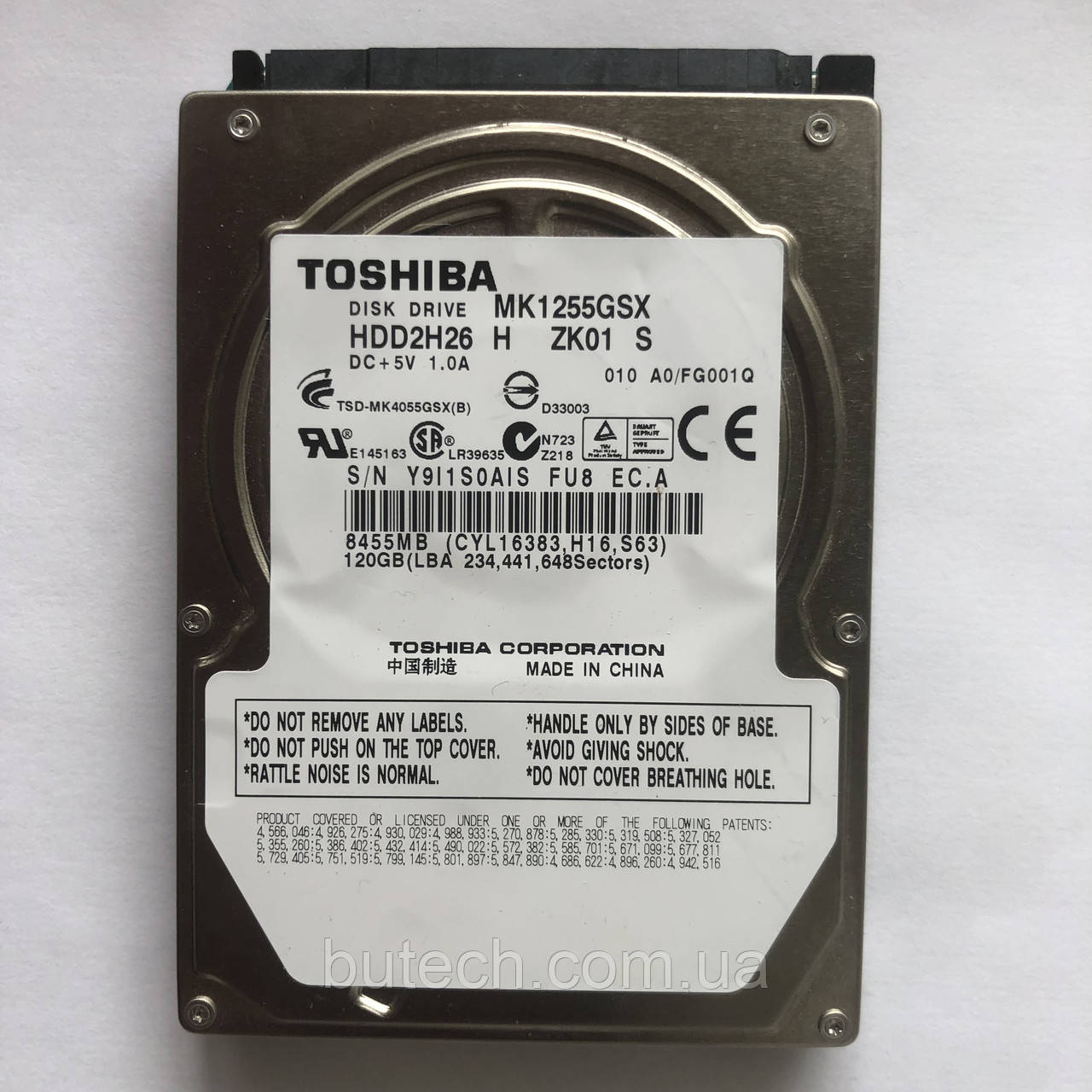 -=НеСправне=- HDD 120Gb Toshiba MK1225GSX — Купить Недорого на Bigl.ua ...