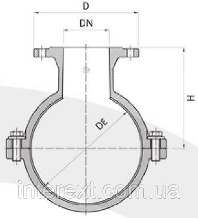 Хомут врізний фланцевий Ду500/150, фото 2