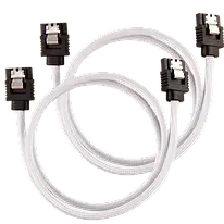 Кабель Corsair Premium Sleeved SATA 6Gbps Connector Cable (60 см, прямий) - білий (CC-8900253)