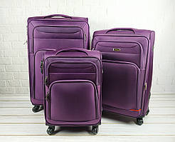 Комплект дорожніх тканинних валіз 6311 (фіолетовий) з 3 шт. на колесах
