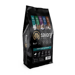 Сухий корм Savory Kitten Chicken with Fresh Turkey для кошенят з куркою та індичкою 8 КГ