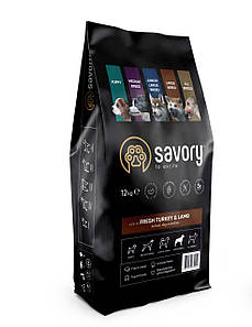 Сухий корм Savory Large Breeds rich in Fresh Turkey & Lamb для собак великих порід з індичкою та ягням 12 КГ
