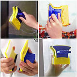 Магнітна щітка для миття вікон двостороння Glass Wiper, фото 7