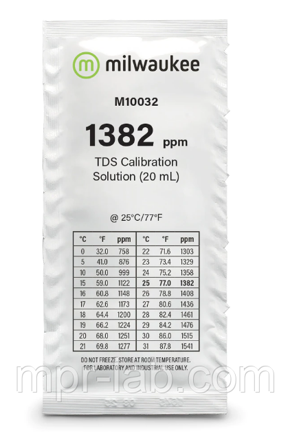 Калібрувальний розчин Milwaukee M10032 для TDS метрів 1382 ppm, 20мл, Угорщина