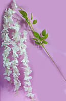 Білі звисаючі штучні квіти вістерії 120 см, декор