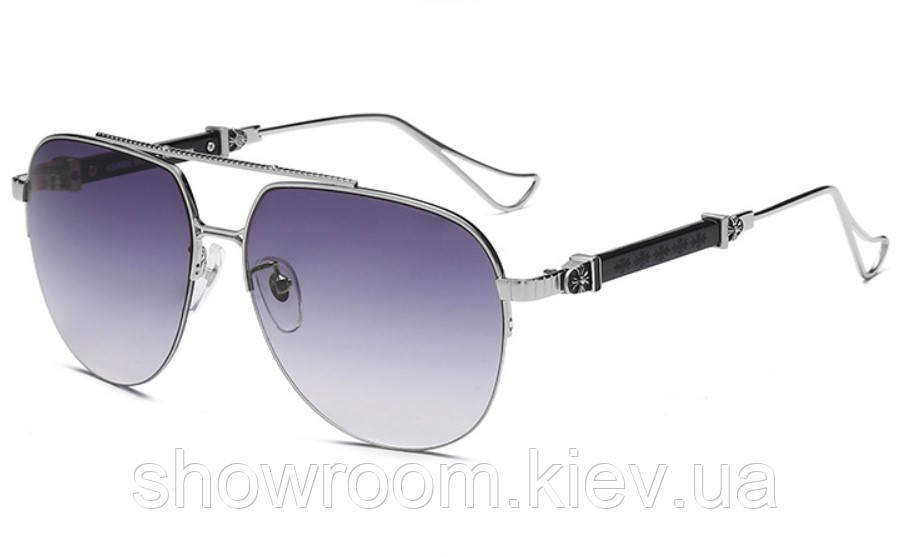 Сонцезахисні чоловічі окуляри Chrome Hearts KLX118 silver
