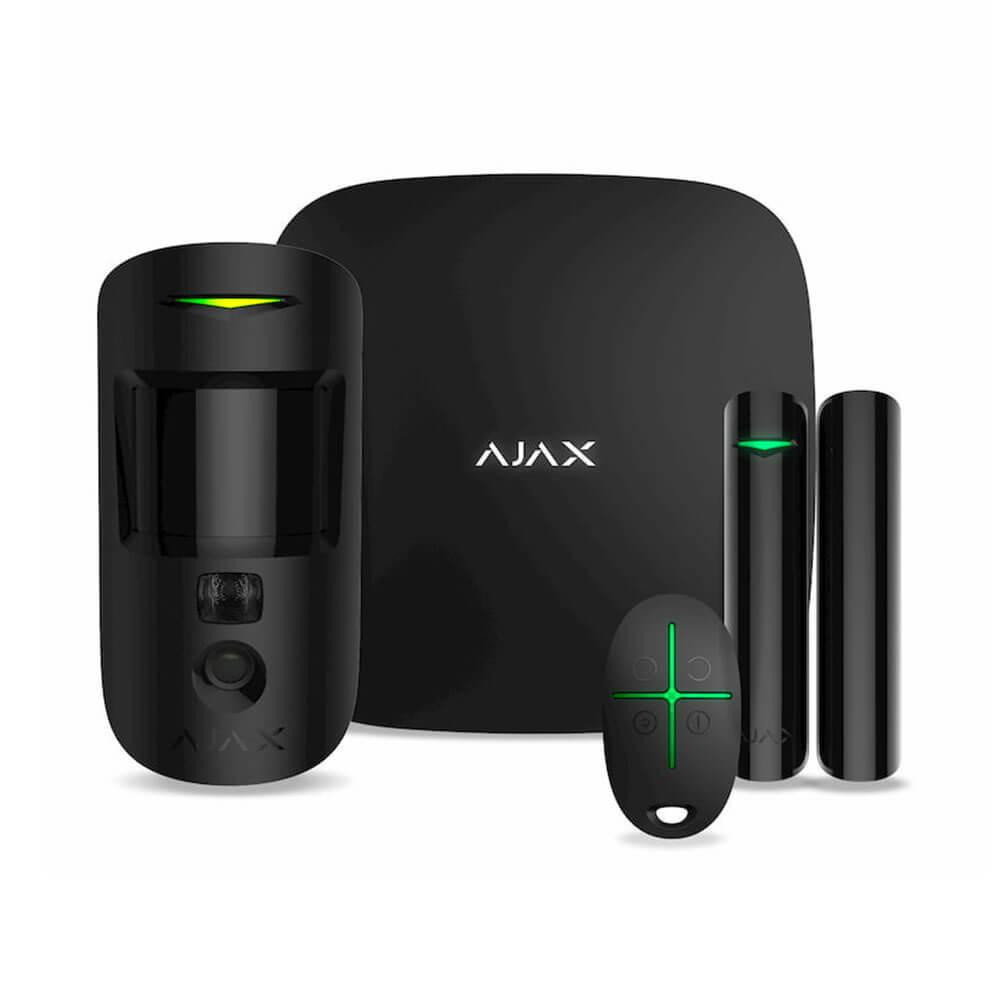 Комплект охоронной сигналізації Ajax StarterKit Plus Cam, Ethernet, LTE, Wi-Fi, Фото при тривозі, чорний