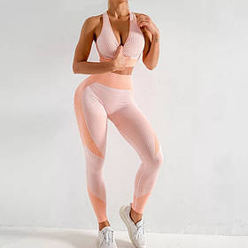 Жіночий костюм для фітнесу рожевий розмір M