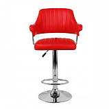 Стілець барний із підлокітниками Джеф JEFF червона екошкіра, фото 6