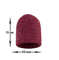 Абразивный песочный колпачок для насадки фрезера с резиновой основой d-10 мм 150 грит красный