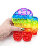 Поп ит слоник райдужний Іграшка анти стрес Pop It кольоровий, фото 7