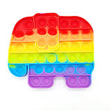 Поп ит слоник райдужний Іграшка анти стрес Pop It кольоровий, фото 3