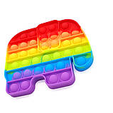 Поп ит слоник райдужний Іграшка анти стрес Pop It кольоровий, фото 4