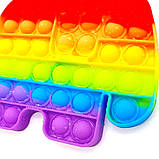 Поп ит слоник райдужний Іграшка анти стрес Pop It кольоровий, фото 6