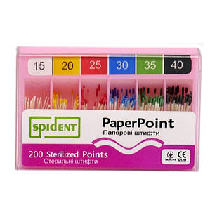 Паперові штифти PaperPoint, 200шт. конус.02 , Spident