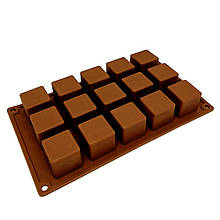 Силіконова форма MagicKitchen №704 для євродесертів 15 в 1 Кубики