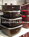 Набір каструль з гранітним антипригарним покриттям Higher Kitchen HK-308, каструлі з кришками, набір посуду, фото 4