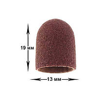 Абразивный песочный колпачок для насадки фрезера с резиновой основой d-13 мм 100 грит коричневый