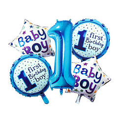 Набір кульок "День народження 1 рік Baby Boy" (уп.5шт.)