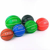 Медбол гумовий 1кг, 2кг, 3кг, 4кг, 5кг, 6 кг спортивний м'яч для тренування, фітнесу, кросфіту