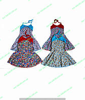 Трикотажный сарафан для девочки, летнее детское платье на завязках