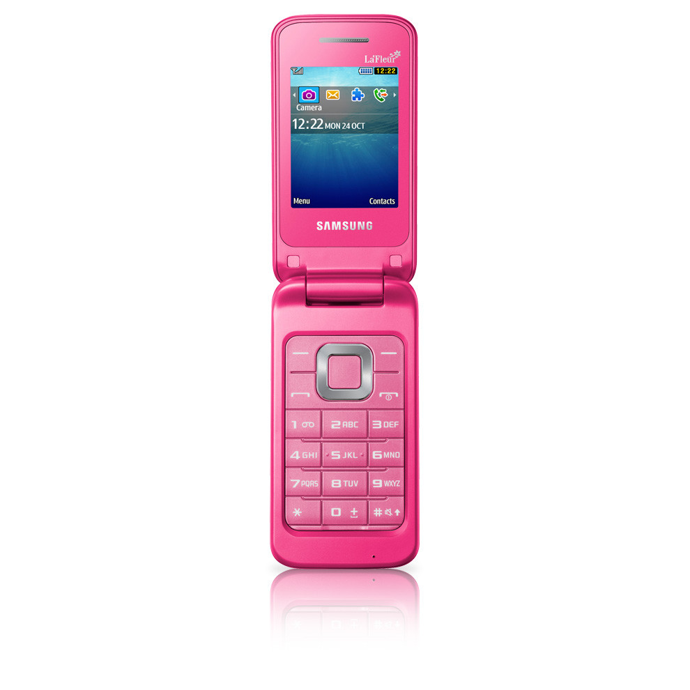 Samsung C3520 Coral Pink кнопковий мобільний телефон розкладачка 800 мАг