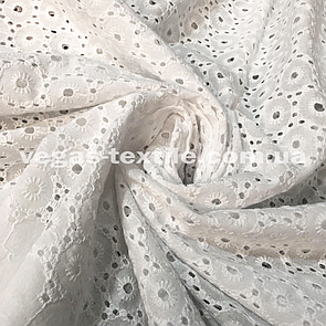 Тканина Батист вишивка (прошва) Біла