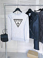 Женский серый свитшот с принтом "GUESS"