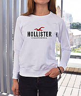 Женский белый свитшот с принтом "Hollister"