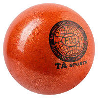Мяч гимнастический TA SPORT 280 грамм 16 см с глиттером TA280, Коричневый