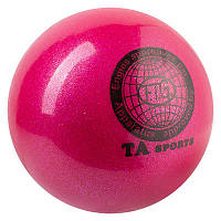 Мяч гимнастический TA SPORT 280 грамм 16 см с глиттером TA280, Розовый