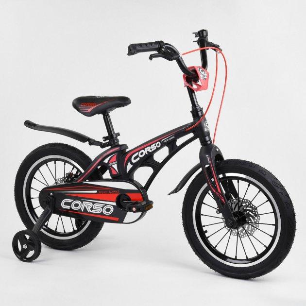 Велосипед детский Corso 16 дюймов черный-красный (CRSMG16414) - фото 1 - id-p1411401857