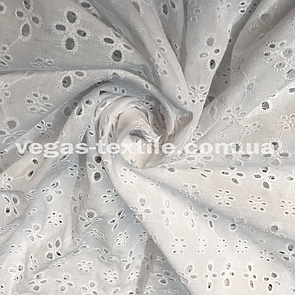 Тканина Батист вишивка (прошва) Біла