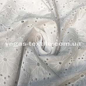 Тканина Батист вишивка (прошва) Біла