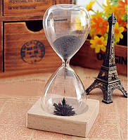 Магнітний пісочний годинник Magnet Hourglass з дерев'яною підставкою
