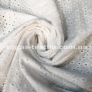 Тканина Батист вишивка (прошва) Біла