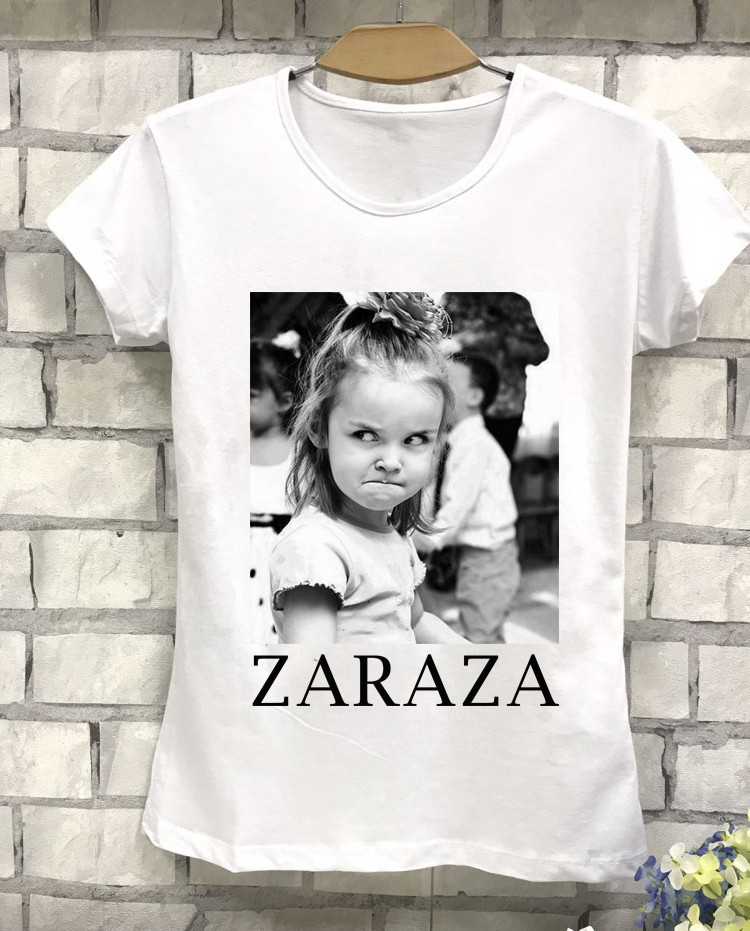 Жіноча футболка з прикольним принтом ZARAZA
