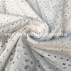 Тканина Батист вишивка (прошва) Біла