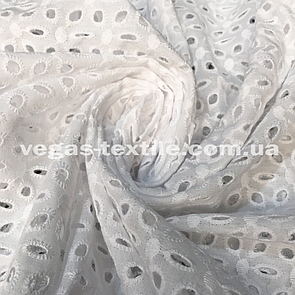 Тканина Батист вишивка (прошва) Біла