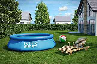 Дитячий надувний басейн intex 28120 easy set 305 х 76 см із надувним бортом круглий якісні для дачі, фото 5