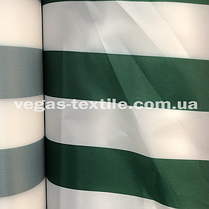Наметна тканина смужка Зелений з білим 7 см