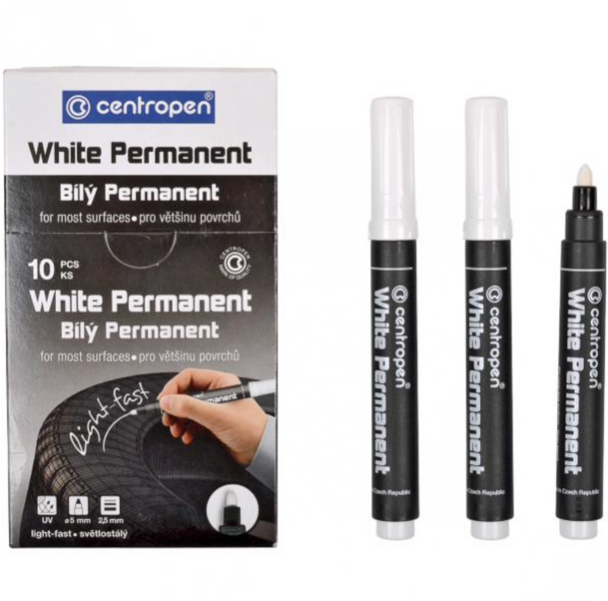 Маркер білий 8586/10 Centropen, фото 1
