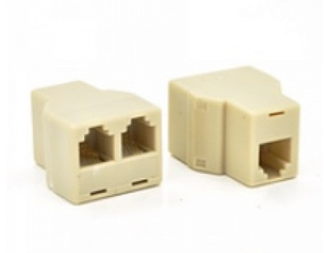 З'єднувач Voltronic RJ45 8P8C мама/2хмама RJ45, білий (16449)